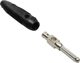 TRU COMPONENTS Banándugó Dugó, egyenes Tű átmérő: 4 mm Fekete 100 db