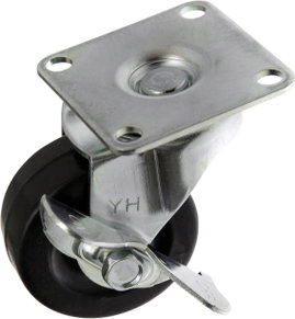 TOOLCRAFT TO-5137887 forgó görgő fékkel és szerelőlappal, gumi 50 mm