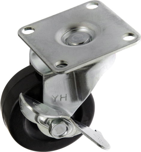 TOOLCRAFT TO-5137887 forgó görgő fékkel és szerelőlappal, gumi 50 mm