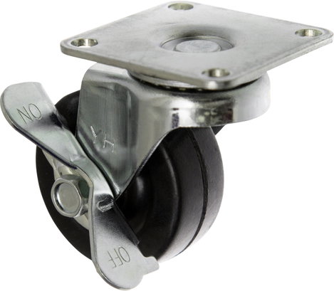 TOOLCRAFT TO-5137887 forgó görgő fékkel és szerelőlappal, gumi 50 mm 2. kép