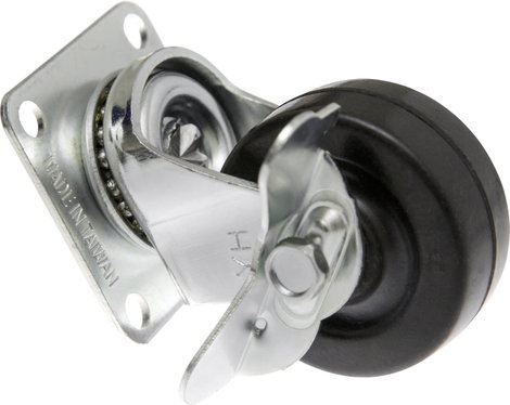 TOOLCRAFT TO-5137887 forgó görgő fékkel és szerelőlappal, gumi 50 mm 3. kép