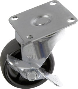 TOOLCRAFT TO-5137896 forgó görgő fékkel és szerelőlappal PP 50 mm
