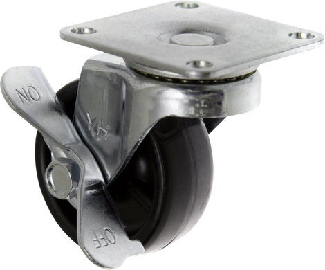TOOLCRAFT TO-5137896 forgó görgő fékkel és szerelőlappal PP 50 mm 2. kép