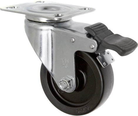 TOOLCRAFT TO-5137905 forgó görgő fékkel és szerelőlappal PP 75 mm
