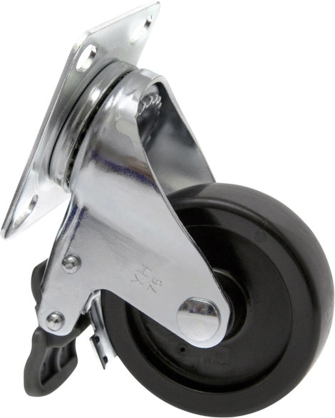 TOOLCRAFT TO-5137905 forgó görgő fékkel és szerelőlappal PP 75 mm 3. kép