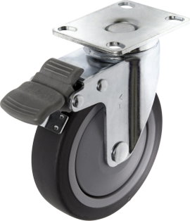 TOOLCRAFT TO-5137920 forgó görgő fékkel és szerelőlappal TPR 100 mm