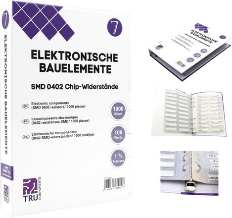 TRU COMPONENTS TC-6869400 TC-6869400 Rendszerező mappa SMD 0402 0.625 W 1 % 1000 rész