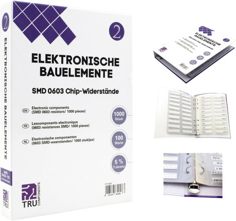 TRU COMPONENTS TC-6869404 TC-6869404 Rendszerező mappa SMD 0603 0.1 W 5 % 1000 rész