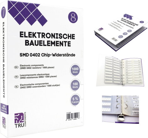TRU COMPONENTS TC-6869420 TC-6869420 Rendszerező mappa SMD 0402 0.625 W 5 % 1000 rész