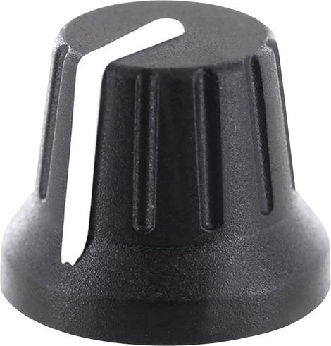 TRU COMPONENTS RK49009WS Forgatógomb Fej jelöléssel Fekete (Ø x Ma) 18.8 mm x 15.24 mm 1 db