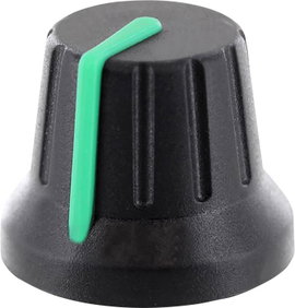 TRU COMPONENTS RK49009GN Forgatógomb Fej jelöléssel Fekete (Ø x Ma) 18.8 mm x 15.24 mm 1 db