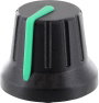 TRU COMPONENTS RK49009RT Forgatógomb Fej jelöléssel Fekete (Ø x Ma) 18.8 mm x 15.24 mm 1 db bélyegkép
