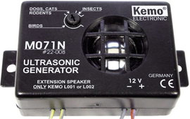 Állítható ultrahangos állatriasztó, kártevőriasztó 12V-os Kemo M071N