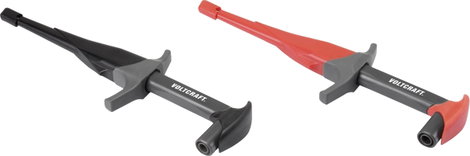 VOLTCRAFT MSK-115 Biztonsági krokodilcsipesz készlet 4 mm-es alj CAT III 1000 V, CAT IV 600 V Fekete 2. kép