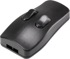 TRU COMPONENTS 98001c410 Zsinórkapcsoló Fekete 2 x KI/BE 2 A 1 db