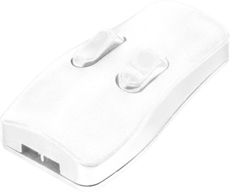 TRU COMPONENTS 98001c411 Zsinórkapcsoló Fehér 2 x KI/BE 2 A 1 db