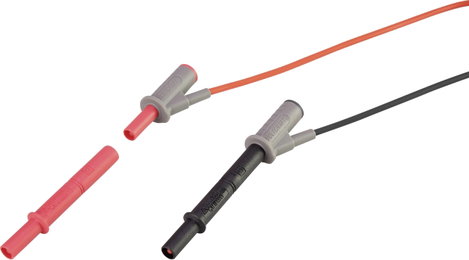 VOLTCRAFT MSL-505 Mérőhegy hosszabbító [4 mm-es dugó - Alj, 4 mm] Fekete, Piros 1 db 3. kép