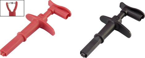 VOLTCRAFT MSK-116 Krokodilcsipesz 4 mm-es dugó CAT III 1000 V, CAT IV 600 V Fekete, Piros