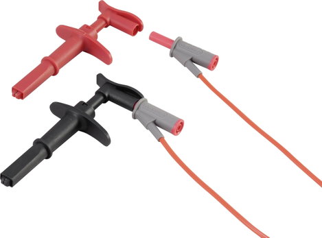 VOLTCRAFT MSK-116 Krokodilcsipesz 4 mm-es dugó CAT III 1000 V, CAT IV 600 V Fekete, Piros 6. kép