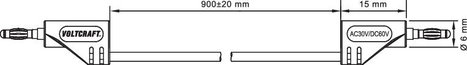 VOLTCRAFT MSB-200 Mérővezeték [Lamellás dugó, 2 mm - Lamellás dugó, 2 mm] 0.90 m Kék 1 db 5. kép