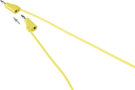 VOLTCRAFT MSB-200 Mérővezeték [Lamellás dugó, 2 mm - Lamellás dugó, 2 mm] 0.90 m Sárga 1 db 4. kép