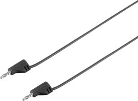VOLTCRAFT MSB-200 Mérővezeték [Lamellás dugó, 2 mm - Lamellás dugó, 2 mm] 30.00 cm Fekete 1 db