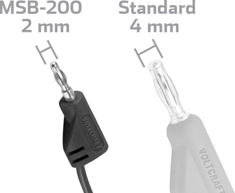 VOLTCRAFT MSB-200 Mérővezeték [Lamellás dugó, 2 mm - Lamellás dugó, 2 mm] 30.00 cm Fekete 1 db 3. kép