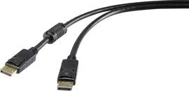 Renkforce Kijelző csatlakozó Csatlakozókábel DisplayPort dugó, DisplayPort dugó 7.50 m Fekete UHD 4K