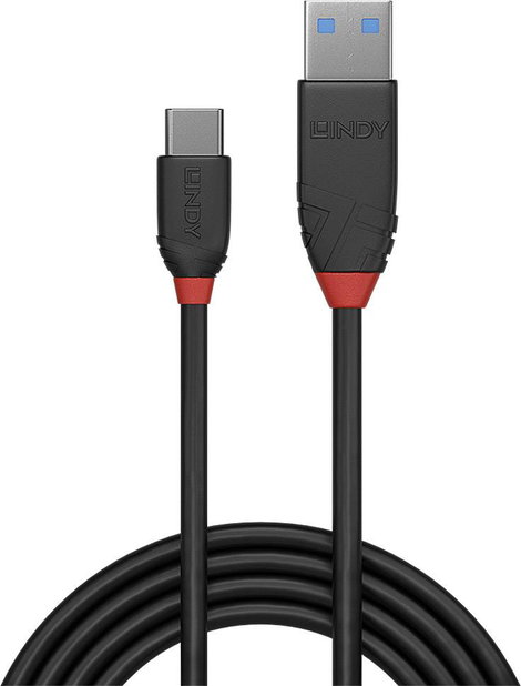 LINDY USB kábel USB 3.2 Gen1 (USB 3.0 / USB 3.1 Gen1) USB-C® dugó, USB-A dugó 1.00 m Fekete 36916 2. kép