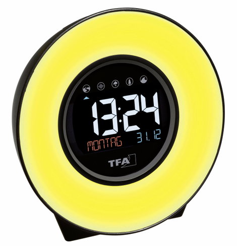 TFA Dostmann 60.2023.02 Kvarc Ébresztőóra Fehér, Kék, Sárga, Zöld, Rózsa, Piros, Világoskék Riasztás 4. kép