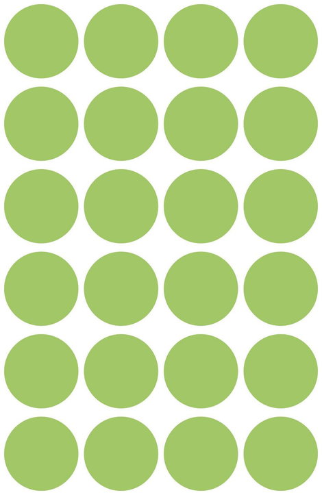 Öntapadós jelölő címke, kerek 18 mm átmérőjű, 96 db-os készlet, fényes zöld, Avery-Zweckform 3174 2. kép