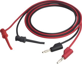 Mérővezeték kampóval 4 mm 1 m fekete/piros Voltcraft MSL-102