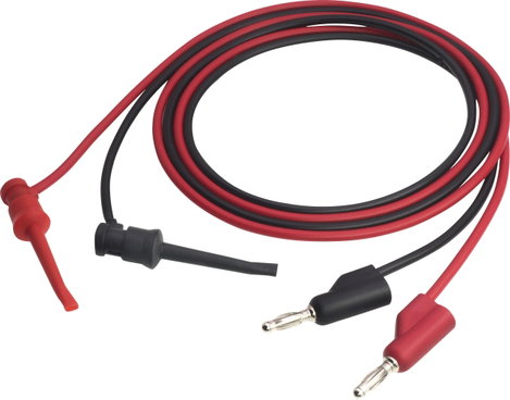 Mérővezeték kampóval 4 mm 1 m fekete/piros Voltcraft MSL-102