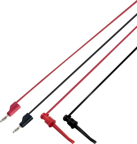 Mérővezeték kampóval 4 mm 1 m fekete/piros Voltcraft MSL-102 4. kép