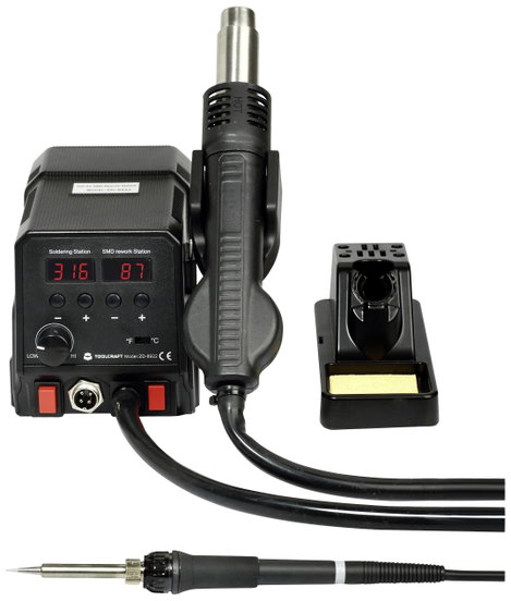 Digitális forrólevegős kiforrasztó- és forrasztóállomás 360 W 50 -480 °C Toolcraft TO-4861965 2. kép