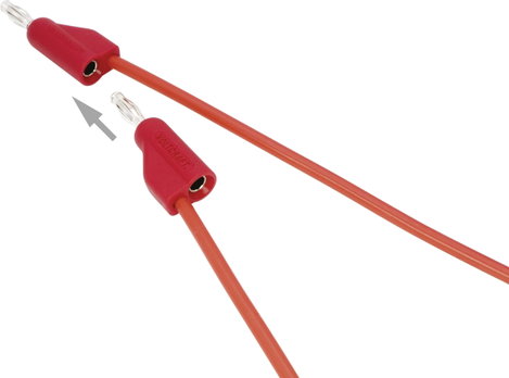 Nagyon hajlékony Mérővezeték [lamellás dugó, 4 mm - lamellás dugó, 4 mm] 2.00 m Piros MSB-30010 A 2. kép