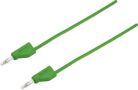 Nagyon hajlékony Mérővezeték [lamellás dugó, 4 mm - lamellás dugó, 4 mm] 25.00 cm Zöld MSB-30010 A