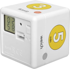 TFA Dostmann Cube Timer Ei Visszaszámláló óra Fehér, Sárga digitális