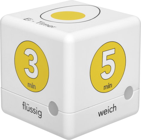 TFA Dostmann Cube Timer Ei Visszaszámláló óra Fehér, Sárga digitális 2. kép