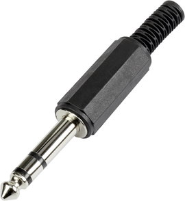 6.35 mm, sztereo, dugó, műanyag törésgátlóval, Tru Components