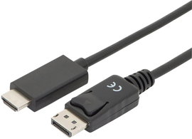 Digitus Kijelző csatlakozó / HDMI Átalakító kábel DisplayPort dugó, HDMI-A dugó 2.00 m Fekete AK-340