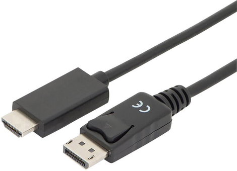 Digitus Kijelző csatlakozó / HDMI Átalakító kábel DisplayPort dugó, HDMI-A dugó 2.00 m Fekete AK-340