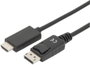Digitus Kijelző csatlakozó / HDMI Átalakító kábel DisplayPort dugó, HDMI-A dugó 2.00 m Fekete AK-340 bélyegkép