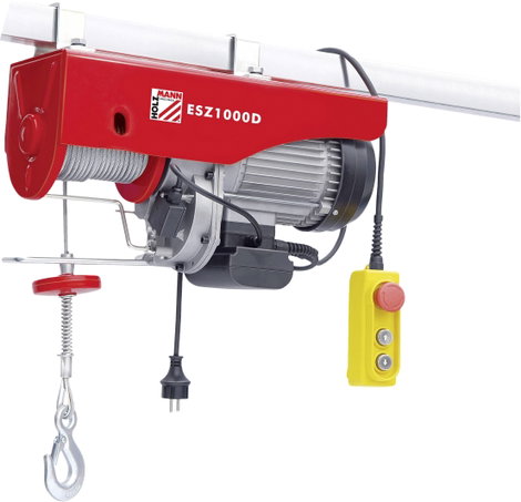 Holzmann Maschinen ESZ1000D_230V Elektromos csörlő Teherbírás (vezetőgörgővel) 1000 kg Teherbírás (v