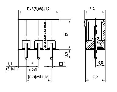 PTR Hartmann Stift ház panel STL(Z)950 Pólusok száma 2 Raszterméret: 5 mm 50950025101F 1 db 2. kép
