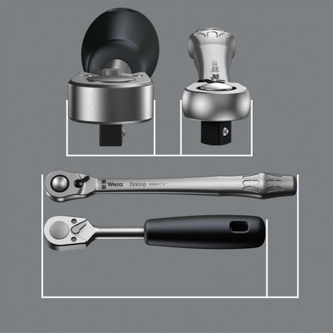 Wera Zyklop Metal 8004 A 05004004001 Átváltó racsni 1/4 (6,3 mm) 141 mm 2. kép