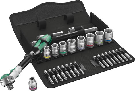 Wera 8100 SB 6 Zyklop Speed Dugókulcs készlet Metrikus 3/8 (10 mm) 29 részes 05004046001