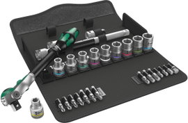 Wera 8100 SC 6 Zyklop Speed Dugókulcs készlet Metrikus 1/2 (12,5 mm) 28 részes 05004076001