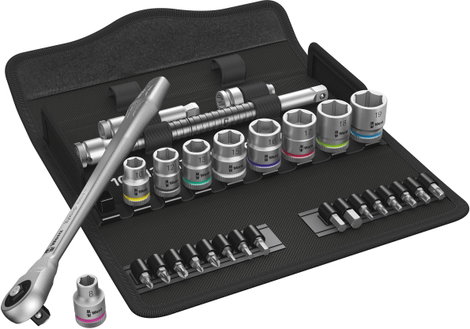 Wera Zyklop Metal 8100 SB 7 Dugókulcs készlet Metrikus 3/8 (10 mm) 29 részes 05004047001