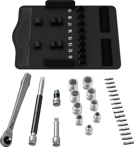 Wera Zyklop Metal 8100 SB 7 Dugókulcs készlet Metrikus 3/8 (10 mm) 29 részes 05004047001 3. kép
